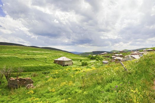 Amazing and beautiful mountain range landscape, peak and hill in Georgia.