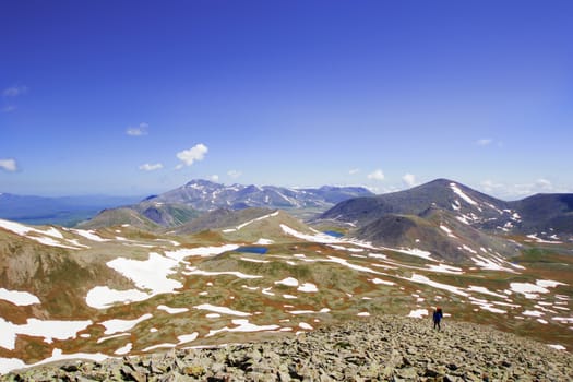 Amazing and beautiful mountain range landscape, snow ,peak and hill in Georgia.