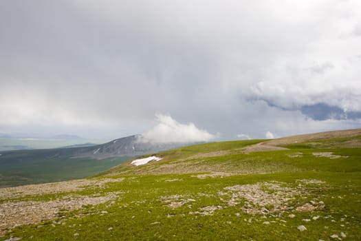 Mountain landscape and view of mountain range in Javakheti, Georgia