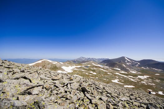 Mountain landscape and view of mountain range in Javakheti, Georgia