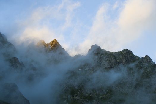 Mountains landscape and view in Svaneti, Georgia, summer holidays and trekking