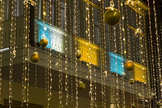 Christmas ornaments and lighting in the street, Tbilisi, Georgia