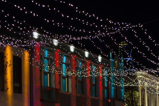 Christmas ornaments and lighting in the street, Tbilisi, Georgia