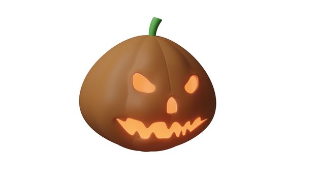 Halloween pumpkin with candles inside, 3D render