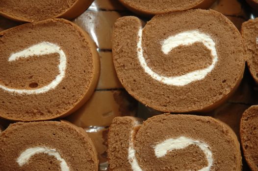 sliced chocolate spiral rolls