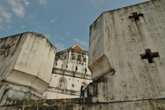 Thai ancient fortress wall