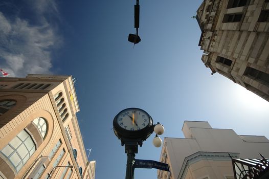 looking up perspective of old town