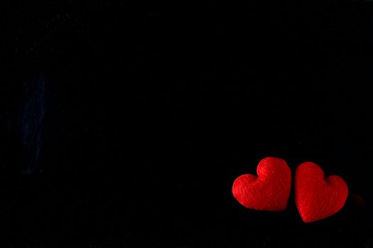 Red heart shape on a chalkboard background, romantic and love on blackboard, Valentines day holiday concept.