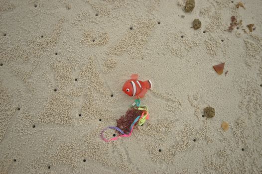 Fish keyring on the beach