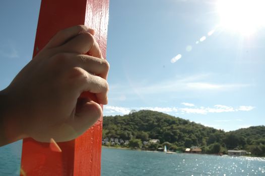 Sea traveller in sunny Andaman Sea Thailand