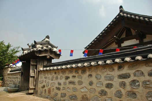 Ancient Stone wall of Korean palace