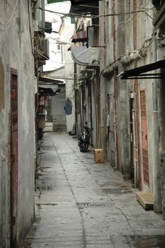 vintage pavement alley in Macau