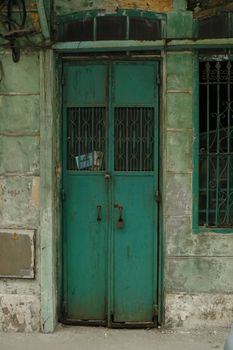 rustic green metallic door in China