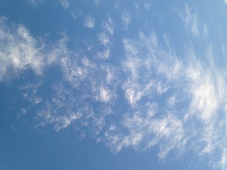 Look up to blue sky cloudscape