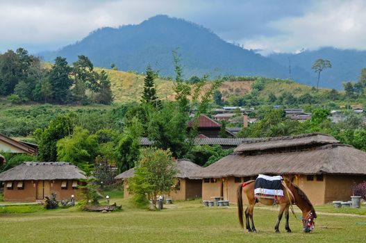 Peaceful village in Pai Thailand. Thai-Chinese Yunan tribes live here.