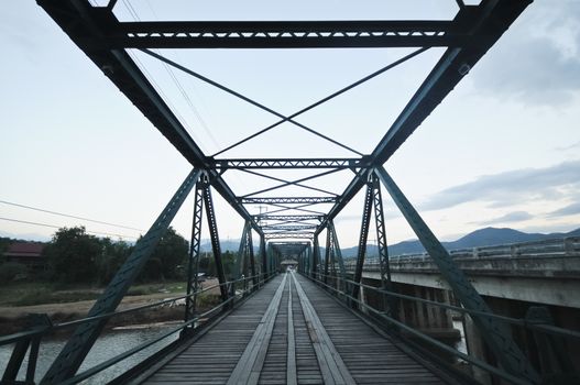 Antique memorial bridge of WWII in Pai district, Mae Hong Sorn Thailand