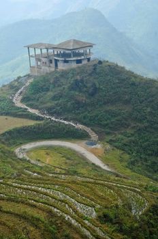 Old vintage cottage on top of Sapa mountain in Vietnam