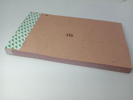 Bangladeshi Receipt Book Closeup on White Background