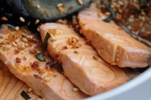 Japanese salmon with sesame seasoning