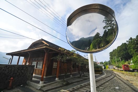 Alisan train station in a small local village in Taiwan