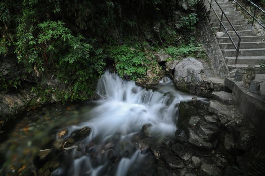 Small flowing waterfall in Taiwan