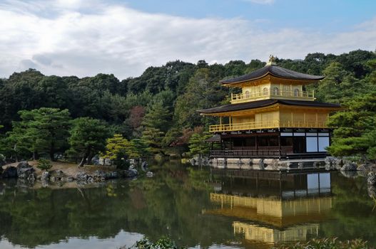 Japanese golden pavillion Kinkakuji in Autumn Kyoto Japan