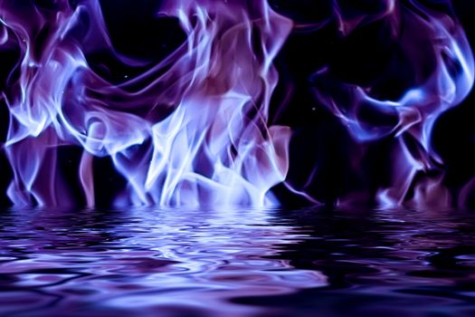 Abstract purple smoke in water as minimal background, magical backdrop and flow design