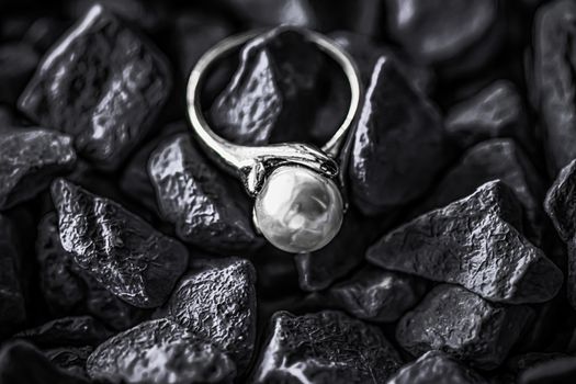 Pearl ring closeup, jewelry and accessory brands