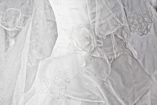 Wedding dresses in a bridal shop, fashion and style brand
