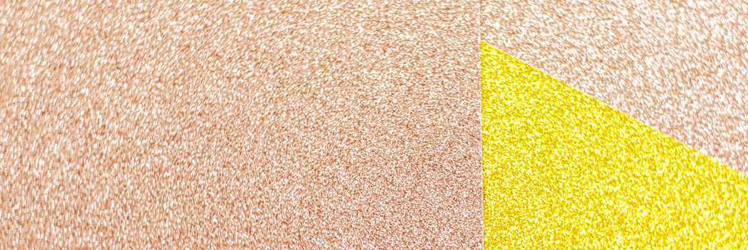 Blush pink and yellow shiny glitter paper background, abstract and holiday backdrops