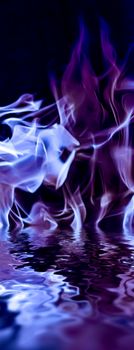 Abstract purple smoke in water as minimal background, magical backdrop and flow design