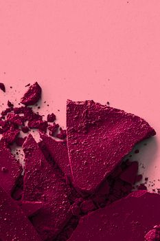 Burgundy eye shadow powder as makeup palette closeup, crushed cosmetics and beauty textures