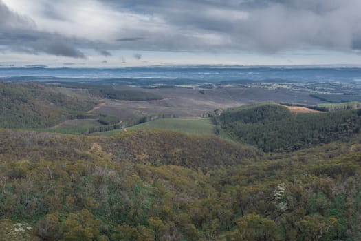 Aerial view from Mount Canobolas in the New South Wales regional town of Orange in Australia