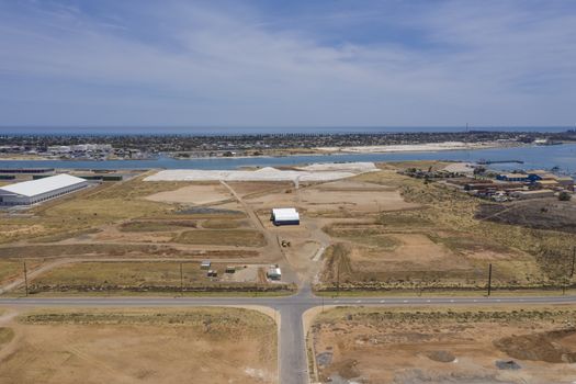 Aerial view of an industrial zone in Port Adelaide in South Australia