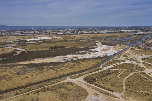 Aerial view of an industrial zone in Port Adelaide in South Australia