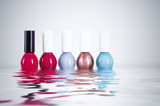 Nail polish bottles for manicure and pedicure, beauty and cosmetic products