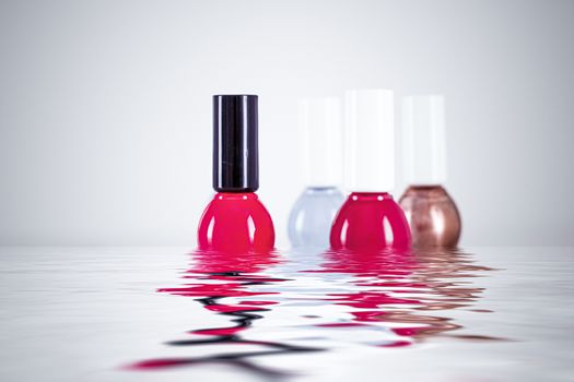 Nail polish bottles for manicure and pedicure, beauty and cosmetic products