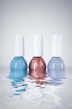 Nail polish bottles for manicure and pedicure, beauty and cosmetic products