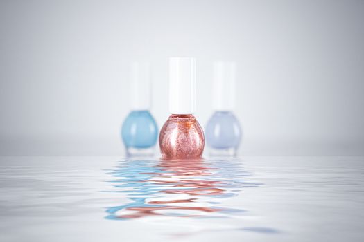 Nail polish bottles for manicure and pedicure, beauty and cosmetic products