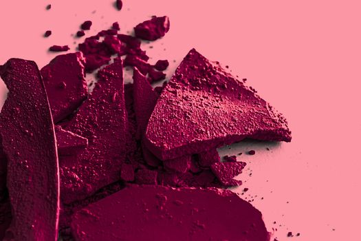 Burgundy eye shadow powder as makeup palette closeup, crushed cosmetics and beauty textures