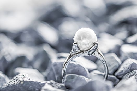 Pearl ring closeup, jewelry and accessory brands