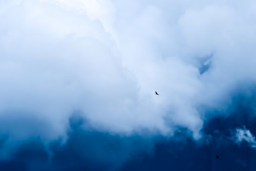 Dreamy blue sky and clouds, spiritual and nature backgrounds