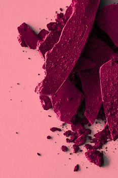 Burgundy eye shadow powder as makeup palette closeup, crushed cosmetics and beauty textures