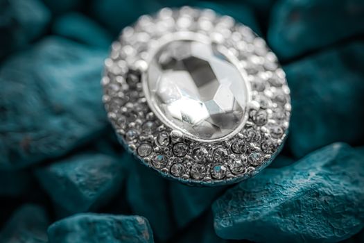 Luxury diamond earrings closeup, jewelry and fashion brands