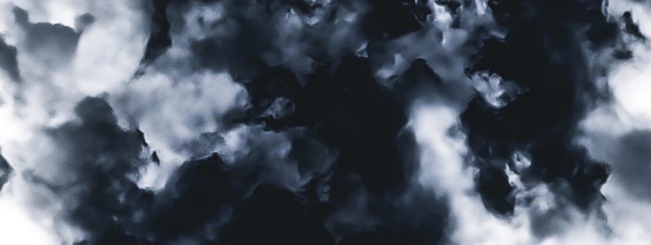 Minimalistic black cloudy background as abstract backdrop, minimal design and artistic splashes