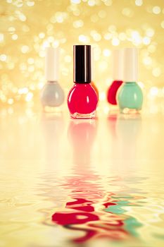 Nail polish bottles for manicure and pedicure, beauty and cosmetic products