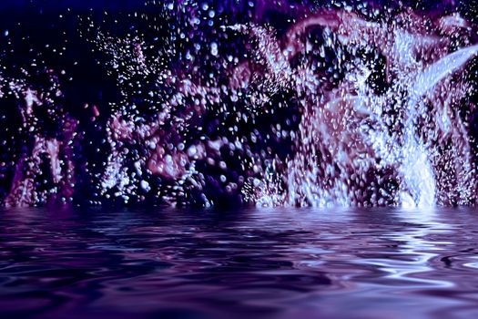 Abstract purple smoke in water as minimal background, magical backdrop and flow design