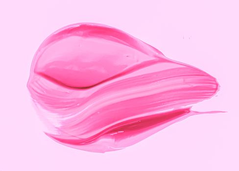 Pink brush stroke or makeup smudge closeup, beauty cosmetics and lipstick textures