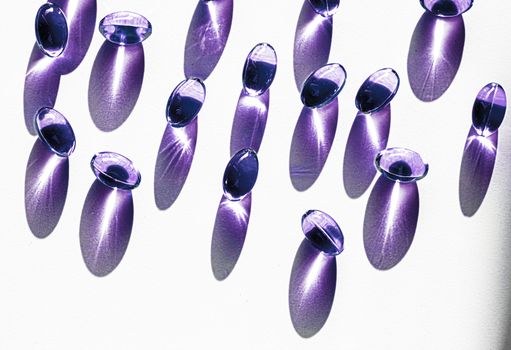 Purple capsules for healthy diet nutrition, pharma brand store, probiotic drug pills as healthcare or supplement products for pharmaceutical industry ads