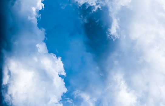 Dreamy blue sky and clouds, spiritual and nature backgrounds